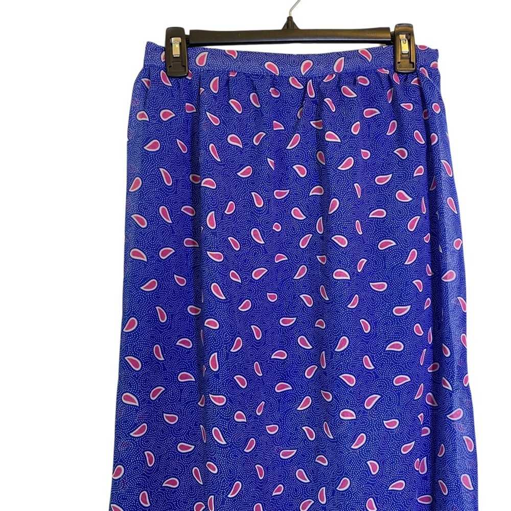 Truth Women's size M Blue Pink Paisley Floral pattern Maxi Skirt lightweight - Picture 3 of 8